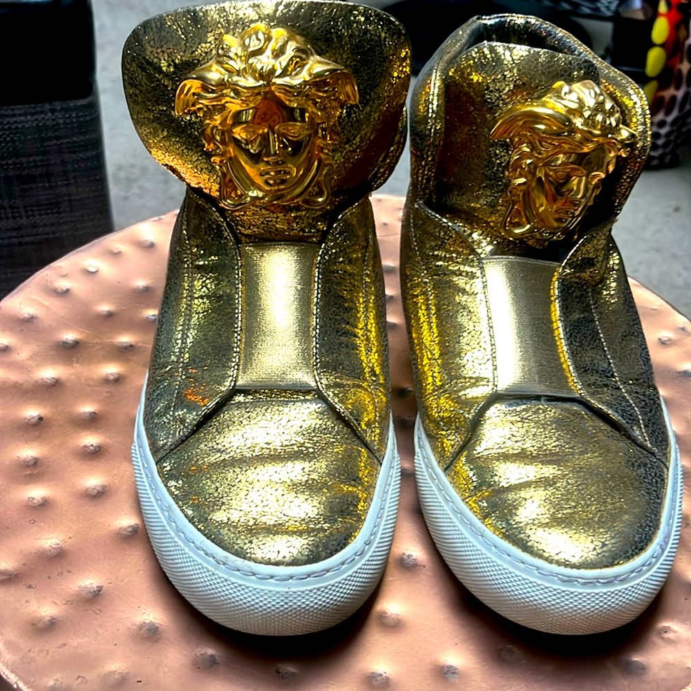 Versace Gold Metallic Sneakers